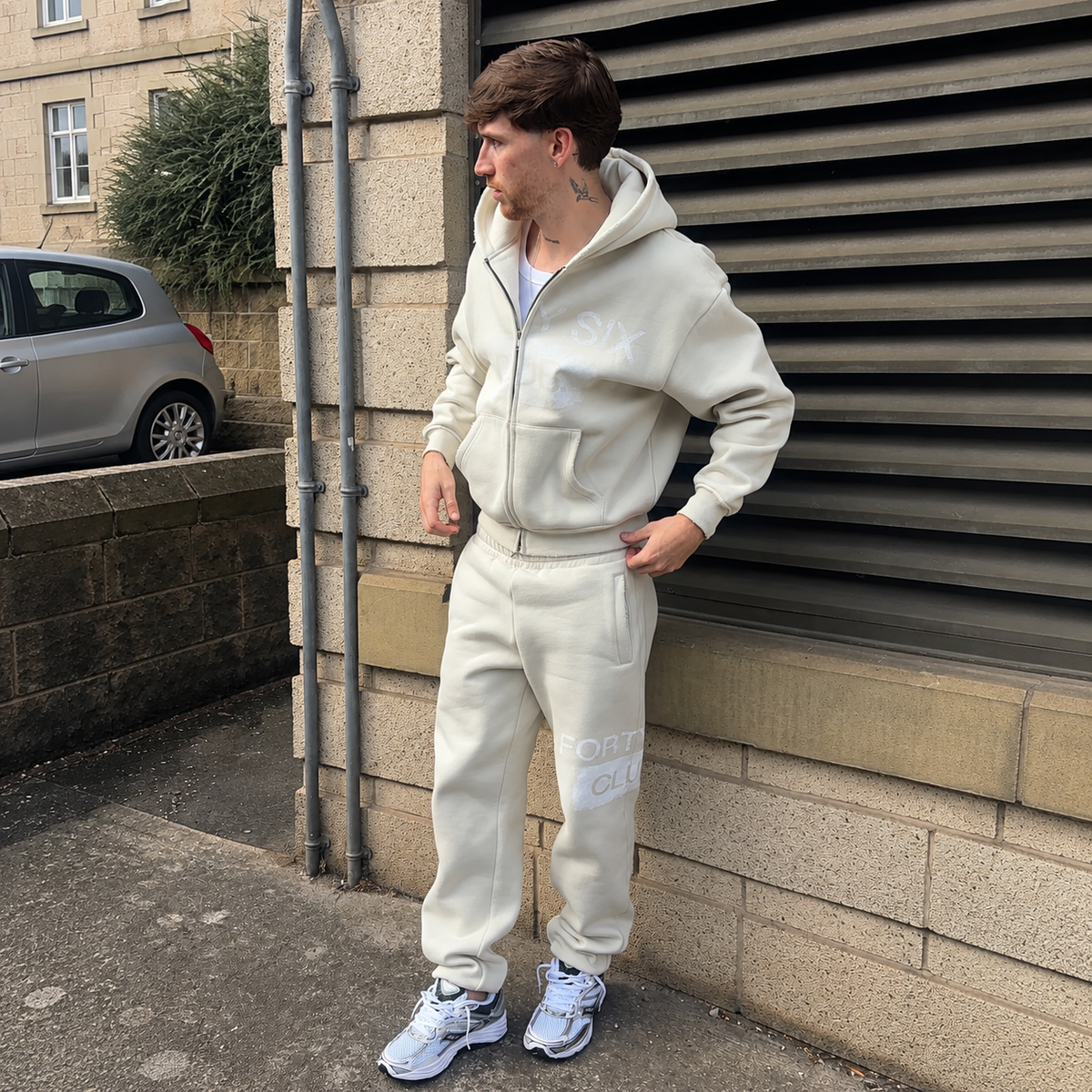 FIRST EDITION ZIP HOODIE IN STONE
